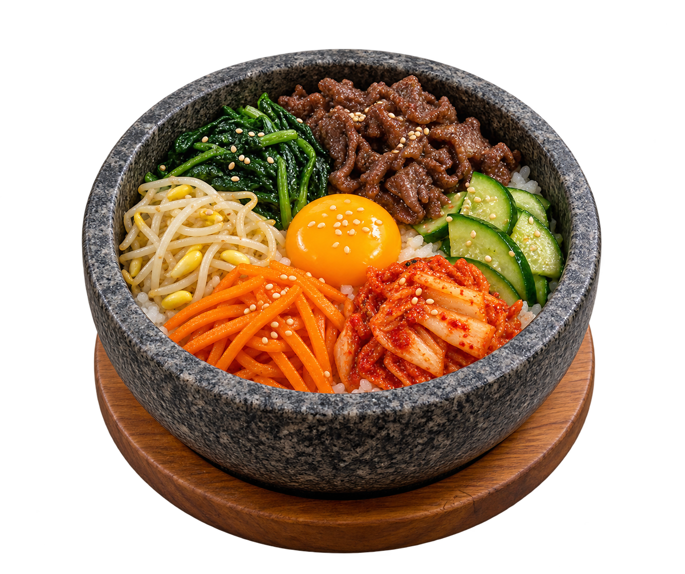 Bibimbap MUGUNG complet dans son bol en pierre